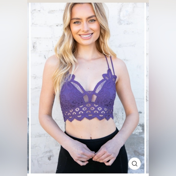 Zenana Lilac Crochet Lace Bralette with Bra Pads - Picture 5 of 5